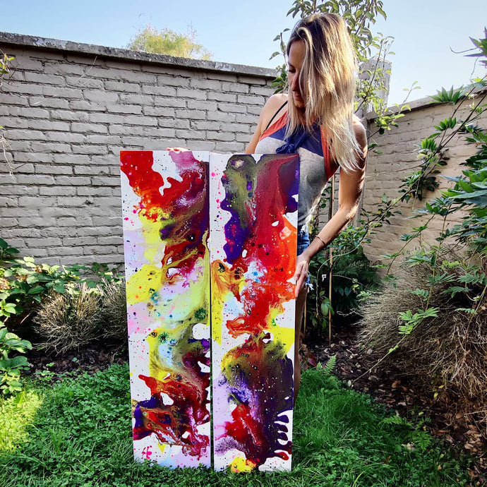 Sun & Moon – A Bespoke Abstract Diptych Commission for a Historic Home