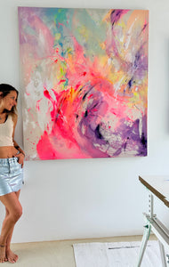 Love - Big size contemporary abstract artwork - 150 x 130 cm